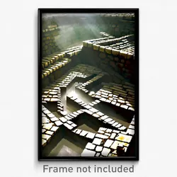 Pixel Art Poster - Ancient Trench (8 Bit Psychedelic Trippy Video Game Print)