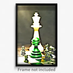 Pixel Art Poster - Plastic Chess Piece (8 Bit Psychedelic Video Game Print)