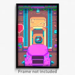 Pixel Art Poster - Velvety Video Game (8 Bit Psychedelic Video Game Print)