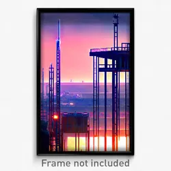 Pixel Art Poster - Steel Vista (8 Bit Psychedelic Trippy Weird Video Game Print)