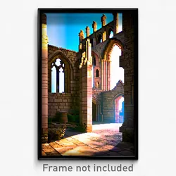 Pixel Art Poster - Neglected Priory (8 Bit Psychedelic Trippy Video Game Print)
