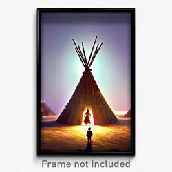 Pixel Art Poster - Giant Wigwam (8 Bit Psychedelic Trippy Video Game Print)