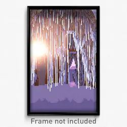 Pixel Art Poster - Frozen Granary (8 Bit Psychedelic Trippy Video Game Print)