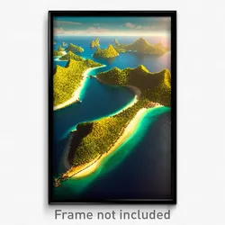 Pixel Art Poster - Admirable Archipelago (8 Bit Psychedelic Video Game Print)