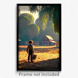 Pixel Art Poster - Hard To Find Farm (8 Bit Psychedelic Trippy Video Game Print)