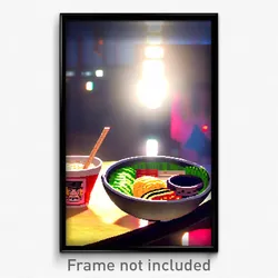 Pixel Art Poster - Small Ramen (8 Bit Psychedelic Trippy Weird Video Game Print)