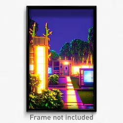 Pixel Art Poster - Thorny Campus (8 Bit Psychedelic Trippy Video Game Print)