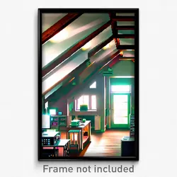 Pixel Art Poster - Slimy Loft (8 Bit Psychedelic Trippy Weird Video Game Print)