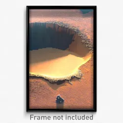Pixel Art Poster - Tan Crater (8 Bit Psychedelic Trippy Weird Video Game Print)