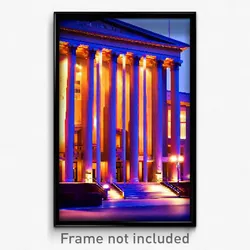 Pixel Art Poster - Superficial Courthouse (8 Bit Psychedelic Video Game Print)