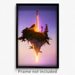 Pixel Art Poster - Noted Promontory (8 Bit Psychedelic Trippy Video Game Print)