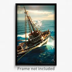 Pixel Art Poster - Bustling Sea Wreck (8 Bit Psychedelic Video Game Print)