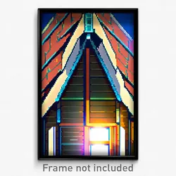 Pixel Art Poster - Made Up Gable (8 Bit Psychedelic Trippy Video Game Print)