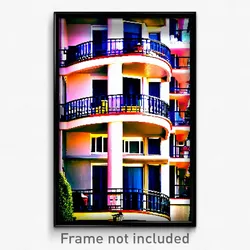 Pixel Art Poster - Accomplished Balcony (8 Bit Psychedelic Video Game Print)