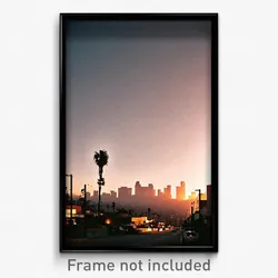 Pixel Art Poster - Deserted Los Angeles (8 Bit Psychedelic Video Game Print)