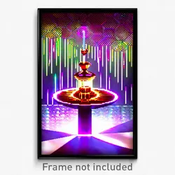 Pixel Art Poster - Liquid Pavillion (8 Bit Psychedelic Trippy Video Game Print)