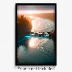 Pixel Art Poster - Fantastic River (8 Bit Psychedelic Trippy Video Game Print)