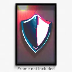 Pixel Art Poster - Vivacious Shield (8 Bit Psychedelic Trippy Video Game Print)