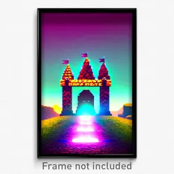 Pixel Art Poster - Quirky Motte (8 Bit Psychedelic Trippy Video Game Print)