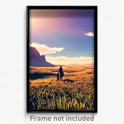 Pixel Art Poster - Grand Grassland (8 Bit Psychedelic Trippy Video Game Print)