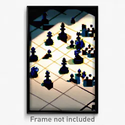 Pixel Art Poster - Active Chess (8 Bit Psychedelic Trippy Video Game Print)