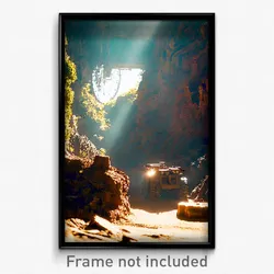 Pixel Art Poster - Natural Mine (8 Bit Psychedelic Trippy Video Game Print)
