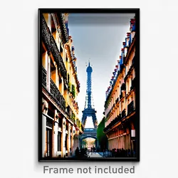 Pixel Art Poster - Unrealistic Paris (8 Bit Psychedelic Trippy Video Game Print)