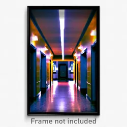 Pixel Art Poster - Drab Hallway (8 Bit Psychedelic Trippy Video Game Print)