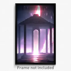 Pixel Art Poster - Gloomy Portal (8 Bit Psychedelic Trippy Video Game Print)