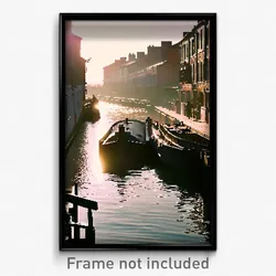 Pixel Art Poster - Buoyant Canal (8 Bit Psychedelic Trippy Video Game Print)