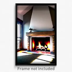 Pixel Art Poster - Amazing Fireplace (8 Bit Psychedelic Trippy Video Game Print)