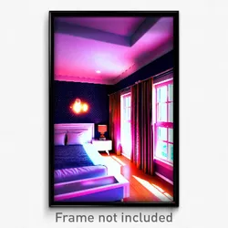 Pixel Art Poster - Frightening Bedroom (8 Bit Psychedelic Video Game Print)