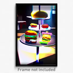 Pixel Art Poster - Clear Burger Stand (8 Bit Psychedelic Video Game Print)