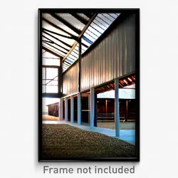 Pixel Art Poster - Modern Barn (8 Bit Psychedelic Trippy Weird Video Game Print)