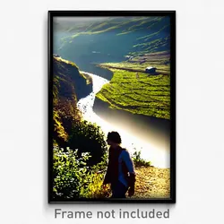 Pixel Art Poster - Rural Ravine (8 Bit Psychedelic Trippy Video Game Print)