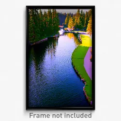 Pixel Art Poster - Evergreen Canal (8 Bit Psychedelic Trippy Video Game Print)
