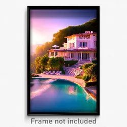 Pixel Art Poster - Superficial Villa (8 Bit Psychedelic Trippy Video Game Print)