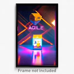 Pixel Art Poster - Agile Shoebox (8 Bit Psychedelic Trippy Video Game Print)