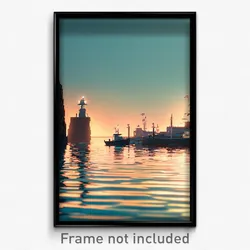 Pixel Art Poster - Strange Harbour (8 Bit Psychedelic Trippy Video Game Print)
