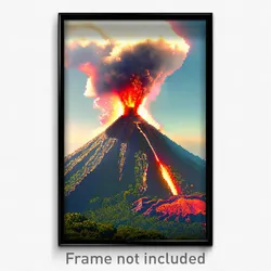 Pixel Art Poster - Complicated Volcano (8 Bit Psychedelic Video Game Print)