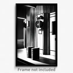 Pixel Art Poster - Black And White Bank (8 Bit Psychedelic Video Game Print)