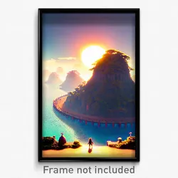 Pixel Art Poster - Gigantic Bay (8 Bit Psychedelic Trippy Video Game Print)