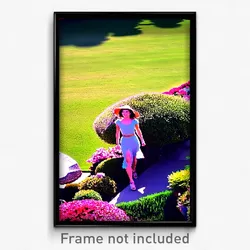 Pixel Art Poster - Exotic Lawn (8 Bit Psychedelic Trippy Weird Video Game Print)