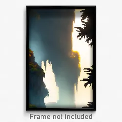 Pixel Art Poster - Flawless Chasm (8 Bit Psychedelic Trippy Video Game Print)