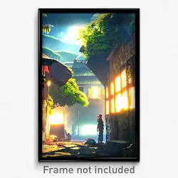 Pixel Art Poster - Peaceful Slum (8 Bit Psychedelic Trippy Video Game Print)