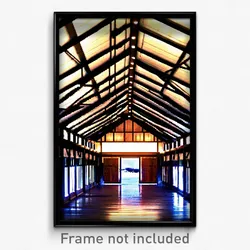 Pixel Art Poster - Notable Longhouse (8 Bit Psychedelic Trippy Video Game Print)
