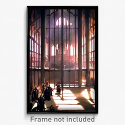 Pixel Art Poster - Spectacular Portcullis (8 Bit Psychedelic Video Game Print)