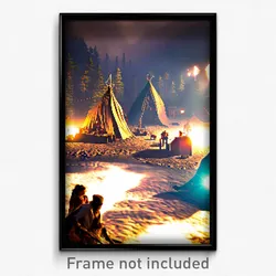Pixel Art Poster - Musty Encampment (8 Bit Psychedelic Trippy Video Game Print)