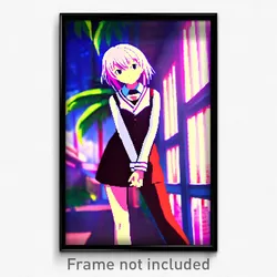 Pixel Art Poster - Shady Anime (8 Bit Psychedelic Trippy Weird Video Game Print)