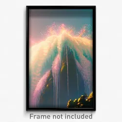 Pixel Art Poster - Upbeat Falls (8 Bit Psychedelic Trippy Video Game Print)